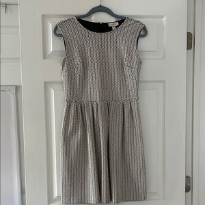 LOFT Black and White Ribbed Sheath Mini Dress